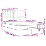 VidaXL Cadre de lit ottoman avec matelas bleu 140x200 cm tissu
