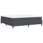 vidaXL Lit box spring avec matelas gris foncé  200 x 200 cm  en tissu à côtes.