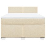 vidaXL Sommier à lattes de lit avec matelas Crème 160x200 cm Tissu