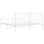 vidaXL Cadre de lit métal sans matelas et pied de lit blanc 160x200 cm