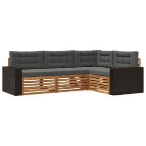 vidaXL Ensemble de canapés d'extérieur 4 pc Naturel et Anthracite