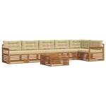 vidaXL Ensemble de canapés d'extérieur 7 pc Naturel et Beige