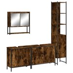 vidaXL Ensemble de meubles de salle de bain 4 Pièces Chêne fumé Bois
