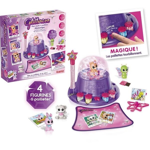 LANSAY Glitterizz Jeu de coloriage Mon studio a pailleter électronique - Fille - a partir de 6 ans
