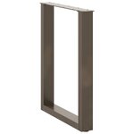 vidaXL Pieds de table à manger en U 3 pièces Acier naturel 70 x (72-73) cm Acier