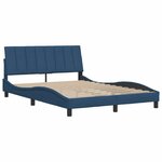 vidaXL Cadre de lit sans matelas bleu 140x200 cm tissu