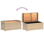 vidaXL Banc de rangement mélange beige résine tressée et bois d'acacia