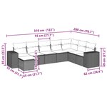 vidaXL Salon de jardin 8 Pièces avec coussins gris clair résine tressée