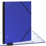 ACROPAQ Carton à dessin A3- 34 x 45 cm  Avec fermeture élastique  Dos extensible pour plus d'espace- Bleu- Certifié FSC