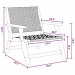 vidaXL Ensemble de Chaises de Jardin avec Table - 5 Pièces  Noir et Blanc  Bois d'Acacia Massif