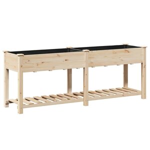 vidaXL Cache-pot de jardin avec étagère Beige 203 x 53 x 76.5 cm