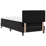Lit à sommier box avec matelas noir 90x200 cm en velours