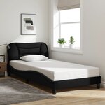 vidaXL Cadre de lit sans matelas noir 100x200 cm tissu