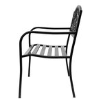 Banc 3 places de jardin terrasse style rural chic 127l x 60l x 85h cm métal époxy anticorrosion noir