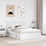 vidaXL Cadre de lit avec tête de lit Blanc 160 x 200 cm Pin massif