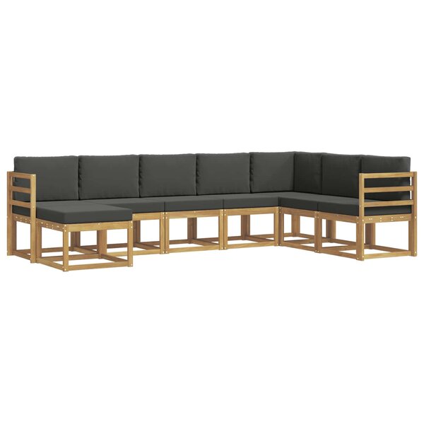 vidaXL Ensemble de canapés d'extérieur 8 Pièces Blanc et anthracite