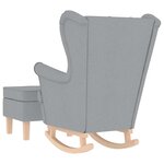 vidaXL Chaise à bascule avec repose-pied Gris clair Tissu