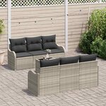 vidaXL Ensemble de canapé de jardin 7 Pièces Gris clair et gris foncé