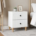 vidaXL Cabinet de chevet avec tiroir 2 Pièces Blanc 43 x 34 5 x 48 cm