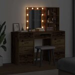 vidaXL Table de Toilette avec tiroir 3 Pièces Marron 40 x 41 x 135 cm