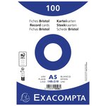 Paquet 100 fiches sous film - bristol uni non perforé 148x210mm - Blanc x 10 EXACOMPTA