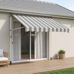 vidaXL Auvent rétractable manuel Anthracite et blanc 250 cm