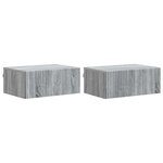 vidaXL Cabinet de chevet mural 2 Pièces Sonoma gris 49 x 34 5 x 20 cm