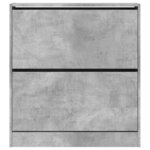 vidaXL Armoire à chaussures gris béton 80x21x87 5 cm bois d'ingénierie