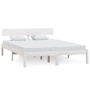 vidaXL Cadre de lit sans matelas blanc bois massif 140x190 cm