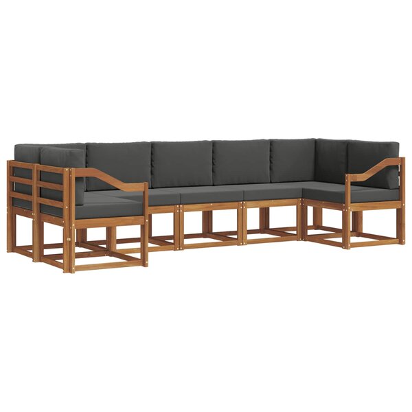 vidaXL Ensemble de canapés d'extérieur 7 pc Naturel et Anthracite