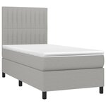 vidaXL Sommier à lattes de lit avec matelas et LED Gris clair 90x190cm