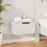 vidaXL Tables de chevet murales 2 Pièces blanc brillant 34x30x20 cm