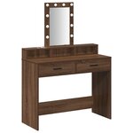 Table de maquillage vidaXL avec lumières LED - Chêne brun - 100x41x140 cm
