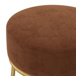 vidaXL Tabouret rond Marron Velours