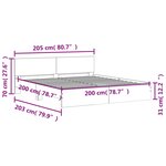 vidaXL Cadre de lit avec tête de lit et LED chêne fumé 200x200 cm