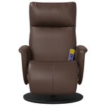 vidaXL Fauteuil inclinable de massage repose-pieds marron similicuir