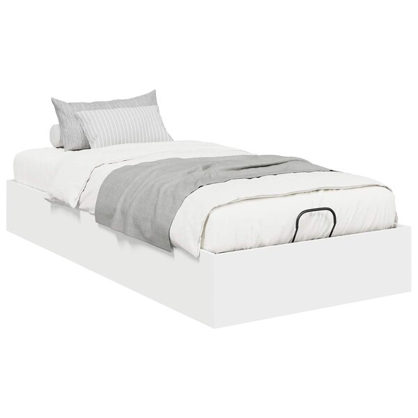 vidaXL Cadre de lit ottoman Blanc 193 x 75 5 x 25 cm Bois d'ingénierie