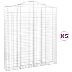 vidaXL Paniers à gabions arqués 5 Pièces 200x30x220/240 cm fer galvanisé