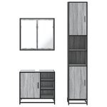 vidaXL Ensemble de meubles de salle de bain 3 Pièces Sonoma gris