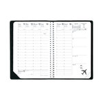 Agenda Affaires Spirale + Répert. Couv Plast Grainée noir 10 x 15 cm QUOVADIS