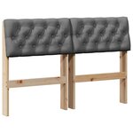 vidaXL Tête de lit capitonnée Gris foncé 120 cm Pin massif