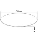 vidaXL Dessus de table ronde en verre trempé 700 mm