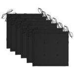 vidaXL Chaises pliables d'extérieur lot de 6 et coussins Bois d'acacia