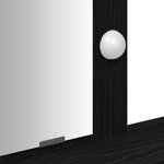 Table de maquillage vidaXL avec des lumières LED en chêne noir 79x41x140 cm
