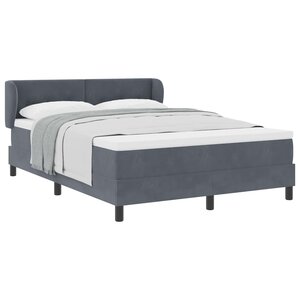 vidaXL Lit à ressorts avec matelas Gris foncé 140 x 190 cm Velours