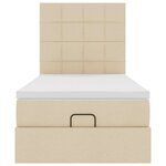 vidaXL Lit ottoman avec matelas crème 100x200 cm tissu