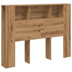 vidaXL Armoire à tête de lit Chêne artisanal 140 x 18 5 x 102 5 cm Bois d'ingénierie