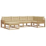 vidaXL Ensemble de canapés d'extérieur 5 Pièces Blanc et Beige Polyester