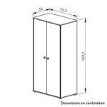 Armoire 2 portes bois blanc