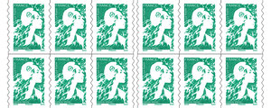Carnet 12 timbres Marianne de l'avenir - Lettre verte